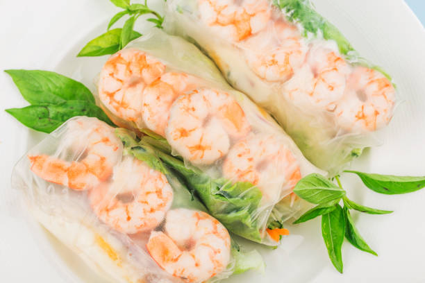 Vietnamese FoodFresh Spring Roll with shrimps,