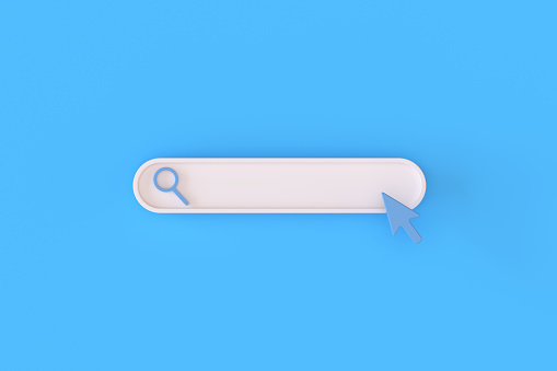 3D Rendering of Blank Search Bar