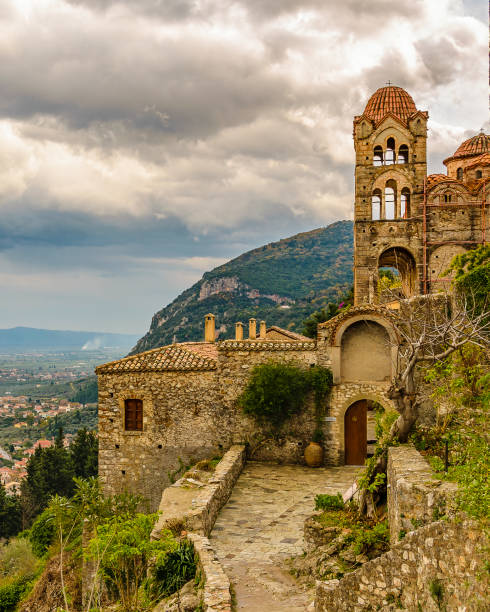 Exterior side view of pantanassa monastery, Mystras, Greece