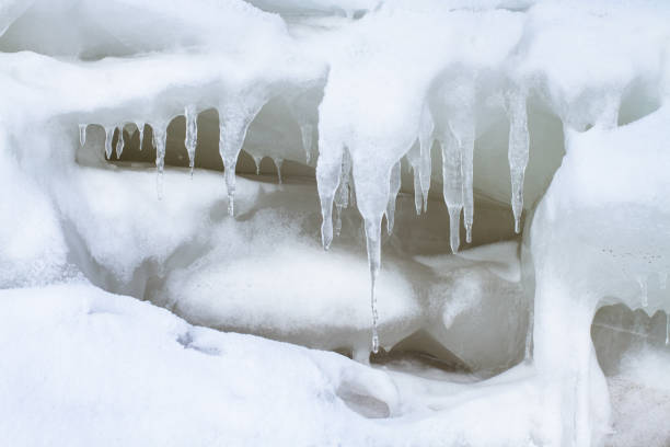 istock icicles grew on the snow covered ice floe 1360387173