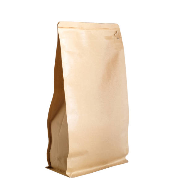 istock Brown Foil plastic pouch coffee bag isolated on white background. 1360388152