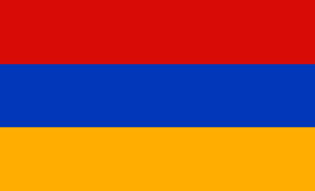 the national flag of armenia. - ermeni bayrağı stock illustrations