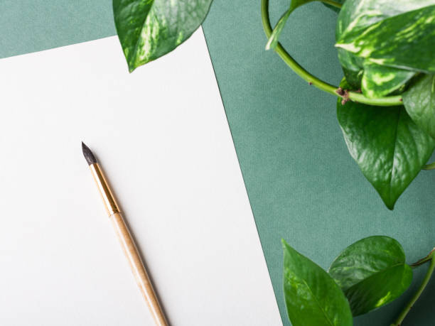 istock White watercolor paper on green background 1360397715