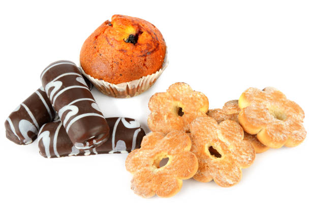 istock Biscuit and muffin isolated on a white background. 1360402960