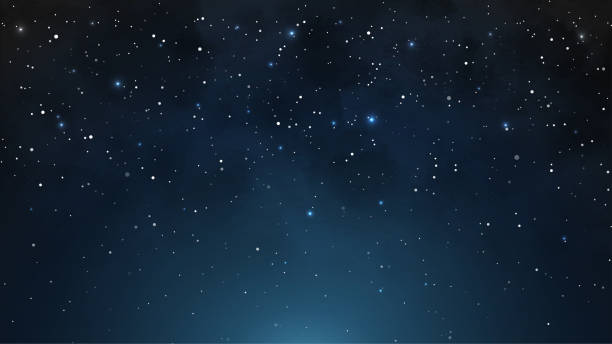 ilustraciones, imágenes clip art, dibujos animados e iconos de stock de cielo nocturno estrellado realista. fondo de galaxia. fondo abstracto de constelación con nebulosa. - cielo estrellado