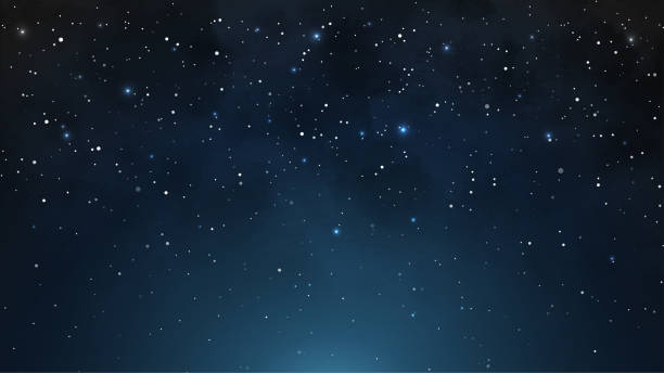 realistyczne rozgwieżdżone nocne niebo. tło galaktyki. abstrakcyjne tło konstelacji z mgławicą. - night sky stock illustrations