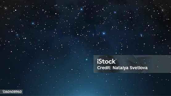 istock Realistic starry night sky. Galaxy background. Abstract constellation background with nebula. 1360408960