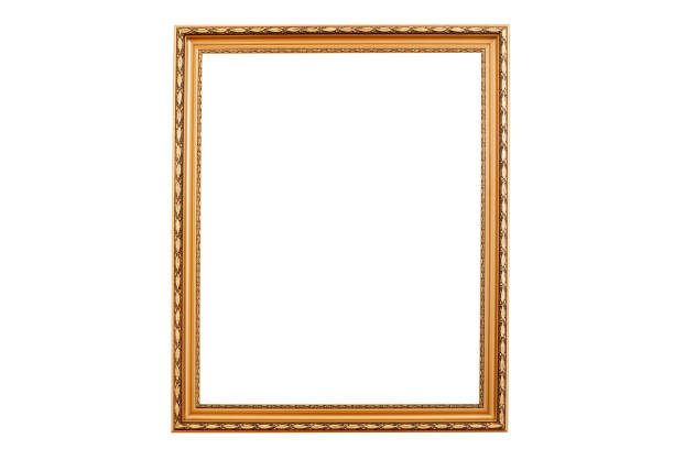 istock Empty golden vintage frame isolated on white background 1360410451