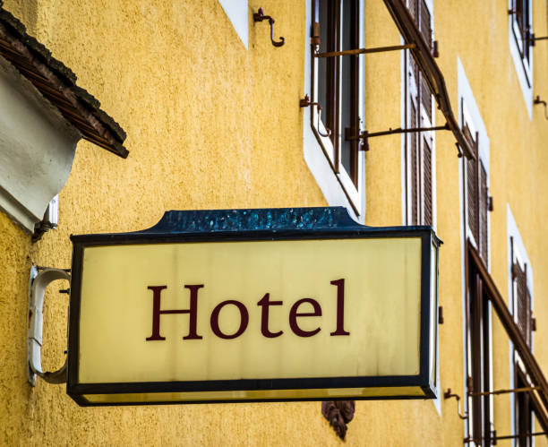 istock antique hotel sign in germany 1360410534