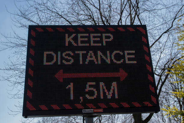 istock Billboard Keep Distance At The Oosterpark Park Amsterdam The Netherlands 1360411242