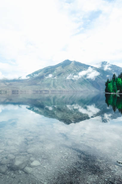 A different view of Lake McDonald stock photo