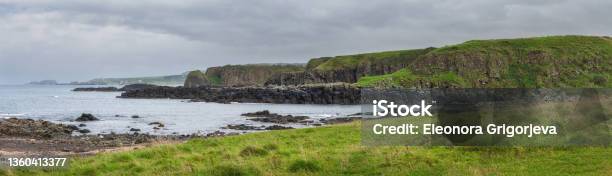 Panoramic Sea Landscape The Rocky Coast On Dunseverick Harbour On Causeway Road Bushmills Co Antrim Northern Ireland Stock Photo - Download Image Now