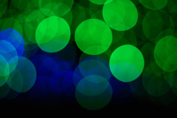 istock Christmas decoration, bokeh, green and blue lights, background illuminated. 1360416838