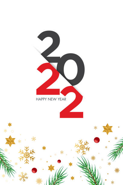 ilustrações de stock, clip art, desenhos animados e ícones de 2022 happy new year lettering. christmas holiday greeting card. abstract background vector illustration. holiday design for greeting card, invitation, calendar, etc. stock illustration - confetti new years day new year christmas