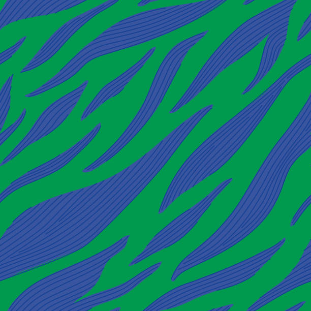 Maximalist 90s Tiger or Zebra Print Seamless Pattern vector art illustration