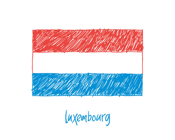 Luxembourg Flag Marker or Pencil Sketch Illustration Vector Flag Marker or Pencil Sketch Illustration Vector Collection церковний календар на вересень stock illustrations