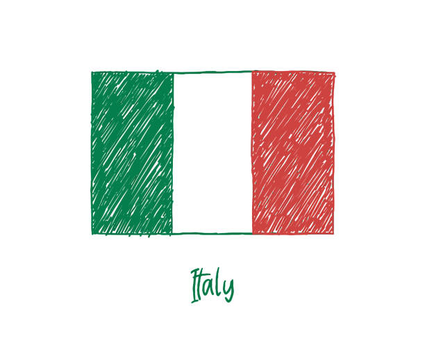 Italy Flag Marker or Pencil Sketch Illustration Vector Flag Marker or Pencil Sketch Illustration Vector Collection italy flag drawing stock illustrations