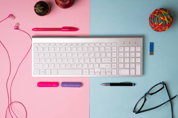 istock Female and male student desk 1360424050