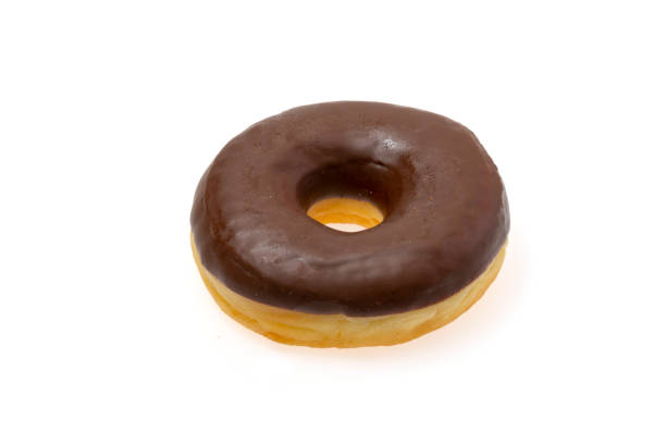 two delicious, colorful donuts on white background