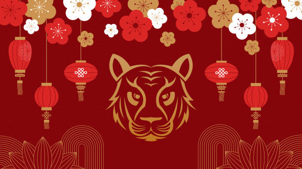 Chinese new year greeting card  banner background Chinese new year greeting card  banner background wish yuan stock illustrations