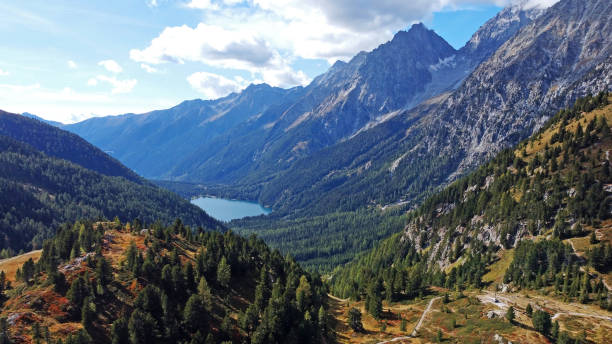istock Aerial view with a drone from Staller Sattel, a mountain pass in the Eastern Alps 1360443560