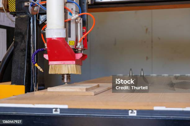 Cnc Router Stock Photo - Download Image Now - Manufacturing, Wood - Material, Accuracy