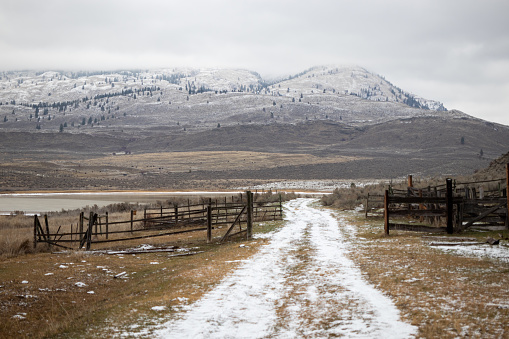 Hiking trail at White Lake Biodiversity Ranch in the Okanagan Valley in British Columbia, Canada