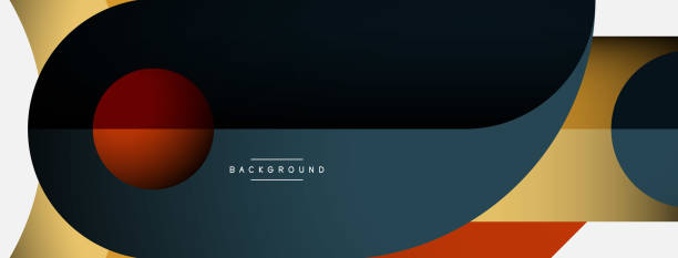 istock Geometric abstract background. Round shapes, circles, lines composition for wallpaper banner background or landing page 1360449265