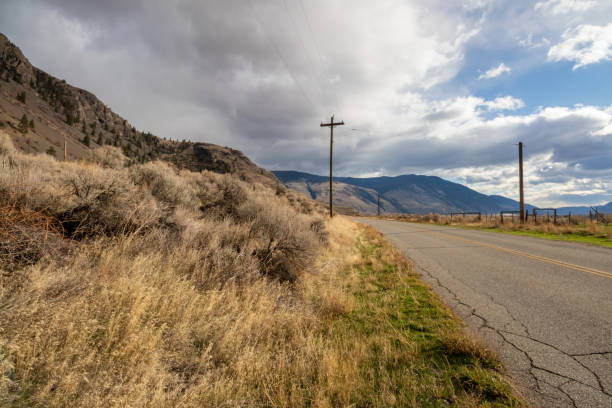 istock rural road in the Similkameen Valley, BC 1360450820