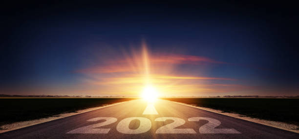 Happy New Year Background. Successful start to the year 2022.