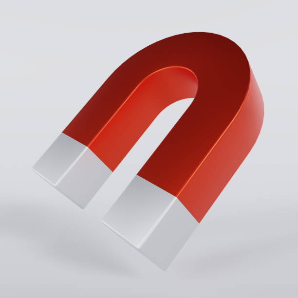 istock Red horseshoe magnet on white background. Isolated. 1360455277