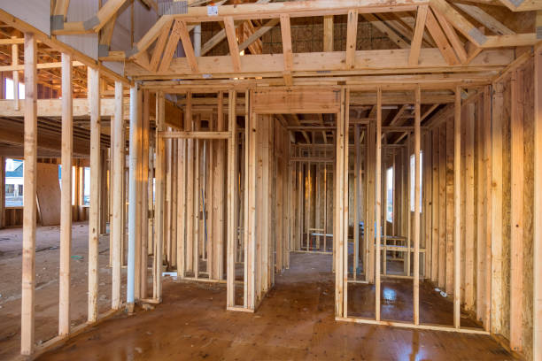istock Framing beam of new house under construction home framing 1360461112