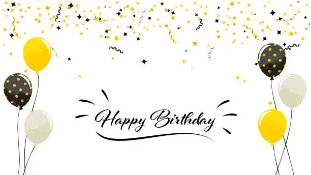 Vector illustration of Birthday celebration frame illustration (white background, vector, cut out)