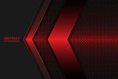 istock The arrows are black and red on a dark red hexagonal carbon fiber background. Geometric shapes, stripes and lines on a hexagonal red grid. 1360470303