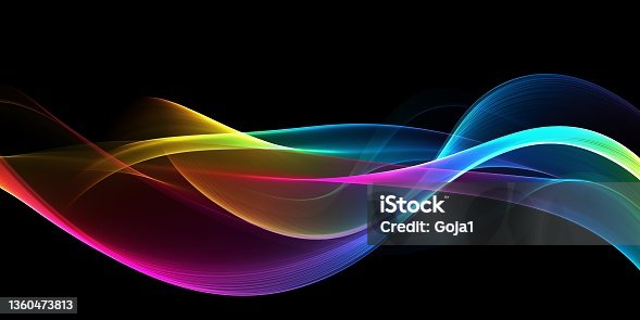 istock Wave abstract images, color design Abstract colored wave 1360473813