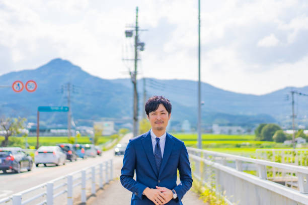 A man in an outside suit