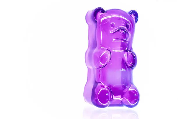 Gummy bear on a white background.