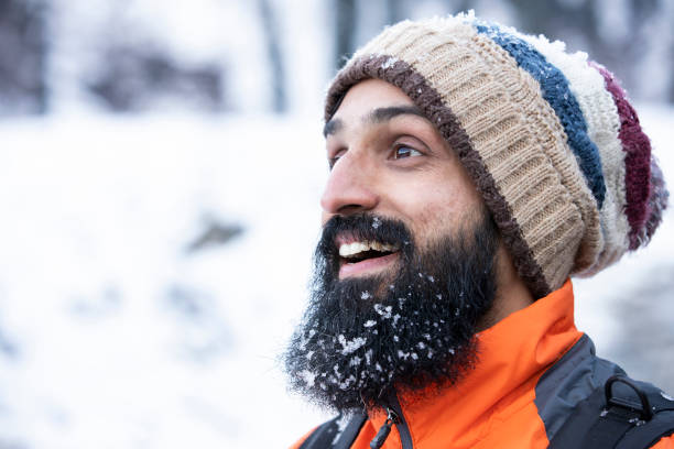 istock Bearded man ice snow winter stock photo 1360481629