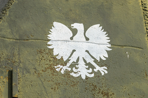 Polish white eagle on self-propelled gun.
