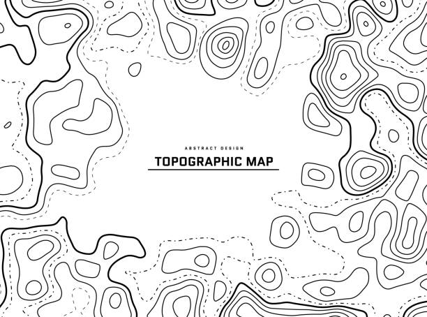 ilustrações de stock, clip art, desenhos animados e ícones de topographic map abstract background. outline cartography landscape. topographic relief map on white backdrop. modern cover design with wavy lines. vector illustration with weather map outline pattern. - orienteering