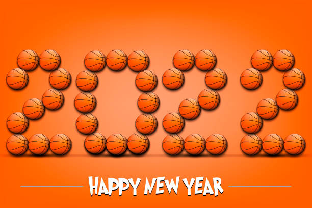 istock Happy New Year 2022 and basketball ball 1360484850