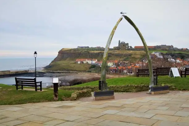 The Whitby Whalebone Arch, Whitby, North Yorkshire, England, on Tuesday, 22nd December, 2021.
