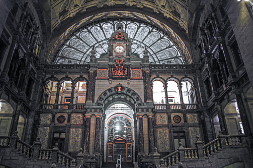 Lobby hall of the train station in Antwerp