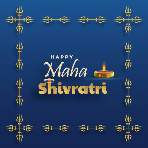 ilustrações, clipart, desenhos animados e ícones de feliz festival maha shivratri, o festival hindu de shiva lord - trishula