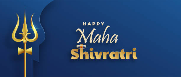 ilustrações, clipart, desenhos animados e ícones de feliz festival maha shivratri, o festival hindu de shiva lord - trishula