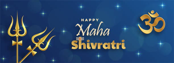 ilustrações, clipart, desenhos animados e ícones de feliz festival maha shivratri, o festival hindu de shiva lord - trishula