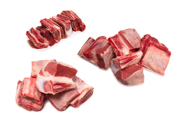 istock Raw beef ribs isolated on white background. 1360494419