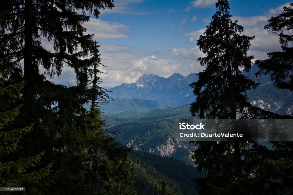 Garmisch-Partenkirchen views over the Alps, Germany Backgrounds Stock Photo