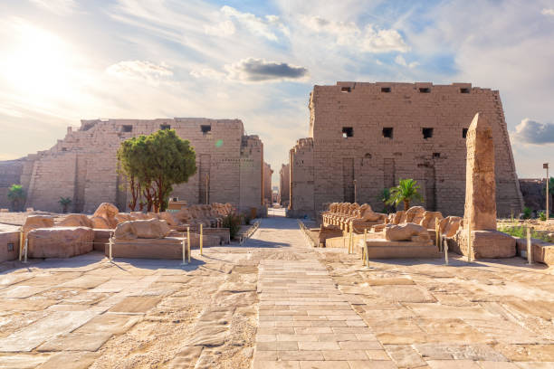 Famous Karnak Temple Complex, main view, Luxor, Egypt Beautiful Karnak Temple Complex, main view, Luxor Egypt ramses i stock pictures, royalty-free photos & images