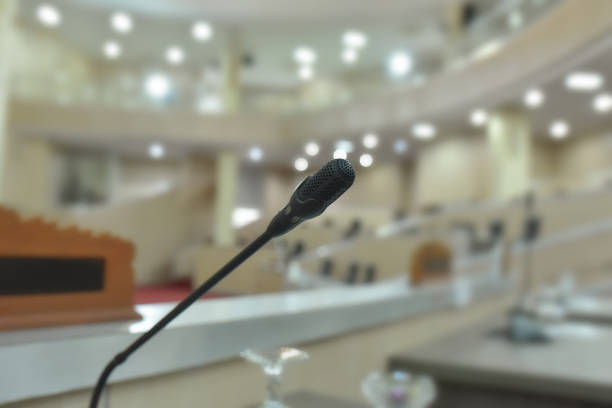istock Blurred of Speaker mini mic 1360502555
